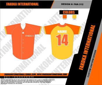 Baseball Jersey Orange Yellow